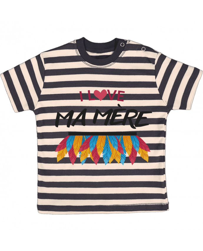 T-shirt baby with stripes LOVE MAMAN by IDÉ'IN