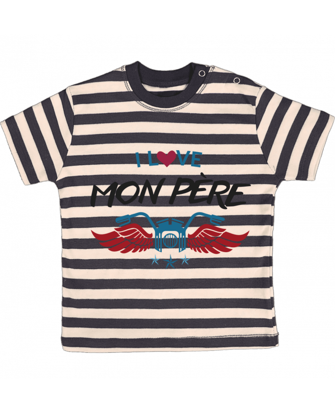 T-shirt baby with stripes LOVE PAPA by IDÉ'IN