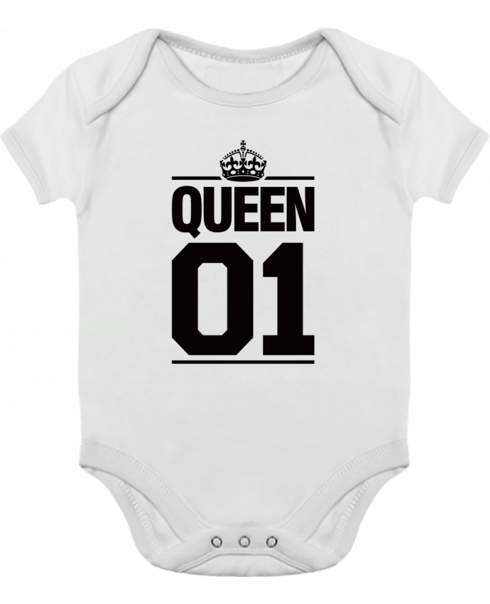 Body bébé manches contrastées Queen 01 par Freeyourshirt.com