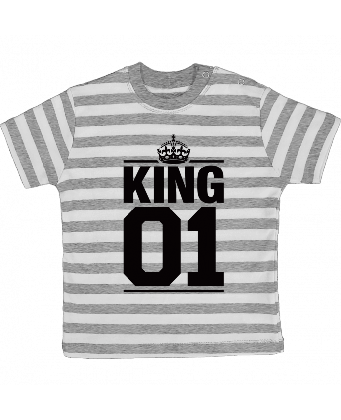 Tee-shirt bébé à rayures King 01 par Freeyourshirt.com