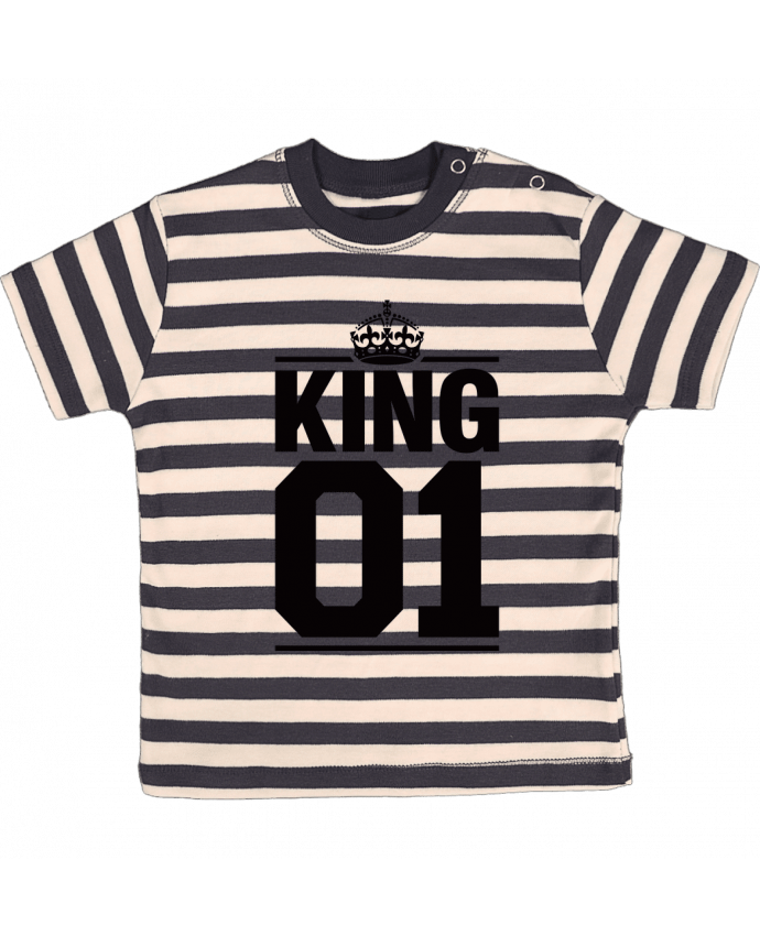 Camiseta Bebé a Rayas King 01 por Freeyourshirt.com