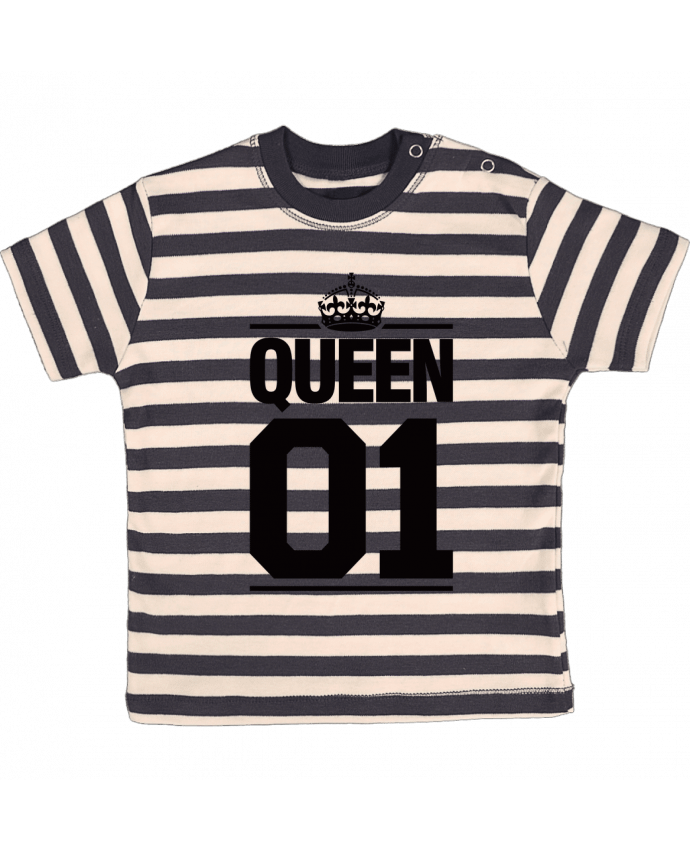 Camiseta Bebé a Rayas Queen 01 por Freeyourshirt.com