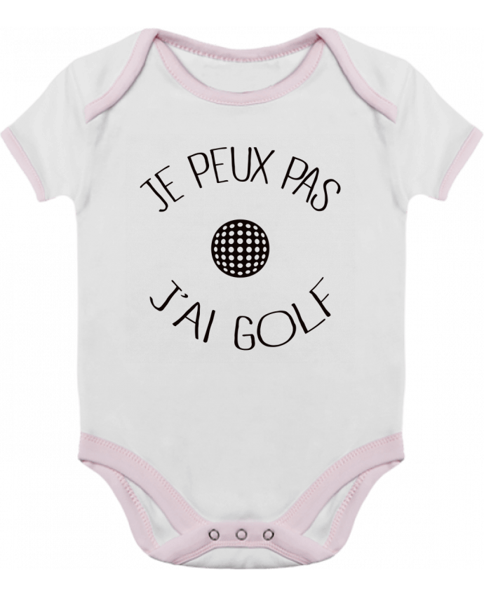 Body bébé manches contrastées Je peux pas j'ai golf par Freeyourshirt.com