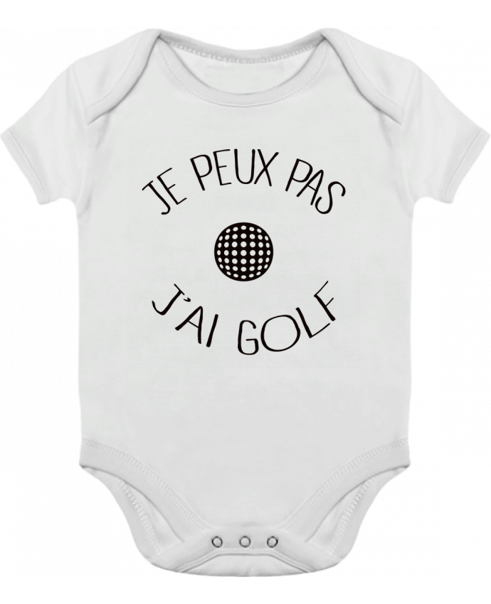 Body bébé manches contrastées Je peux pas j'ai golf par Freeyourshirt.com