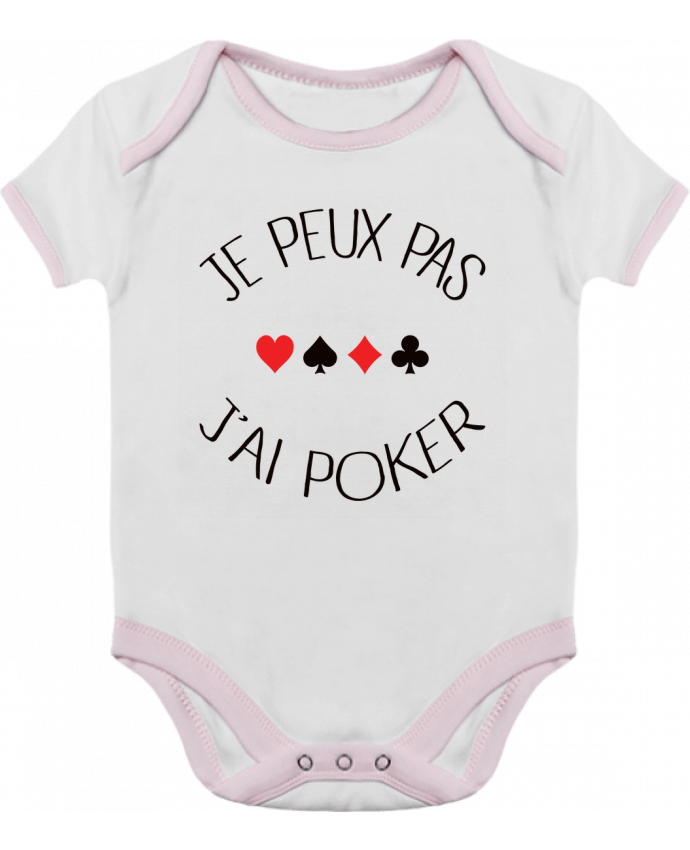 Body bébé manches contrastées Je peux pas j'ai Poker par Freeyourshirt.com