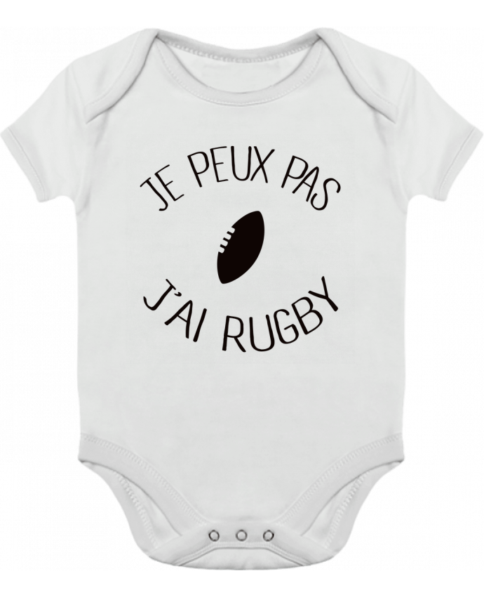 Baby Body Contrast Je peux pas j'ai rugby by Freeyourshirt.com