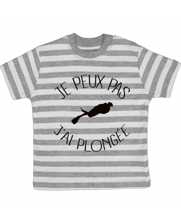 Tee-shirt bébé à rayures Je peux pas j'ai plongée par Freeyourshirt.com
