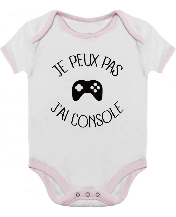 Body bébé manches contrastées Je peux pas j'ai Console par Freeyourshirt.com