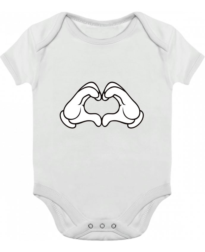 Body bébé manches contrastées LOVE Signe par Freeyourshirt.com