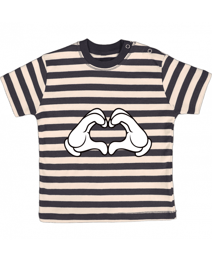 Camiseta Bebé a Rayas LOVE Signe por Freeyourshirt.com