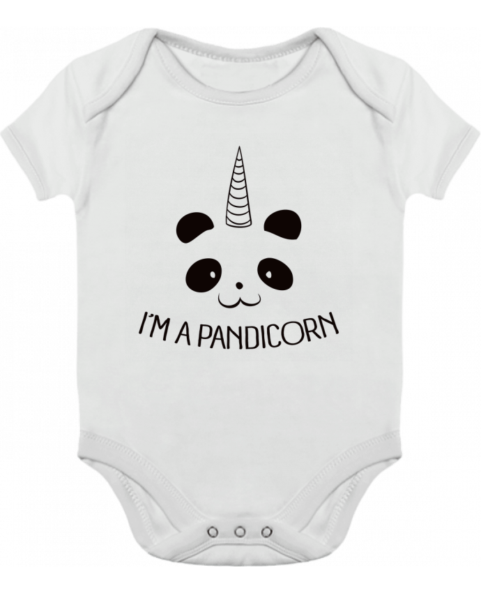 Body bébé manches contrastées I'm a Pandicorn par Freeyourshirt.com