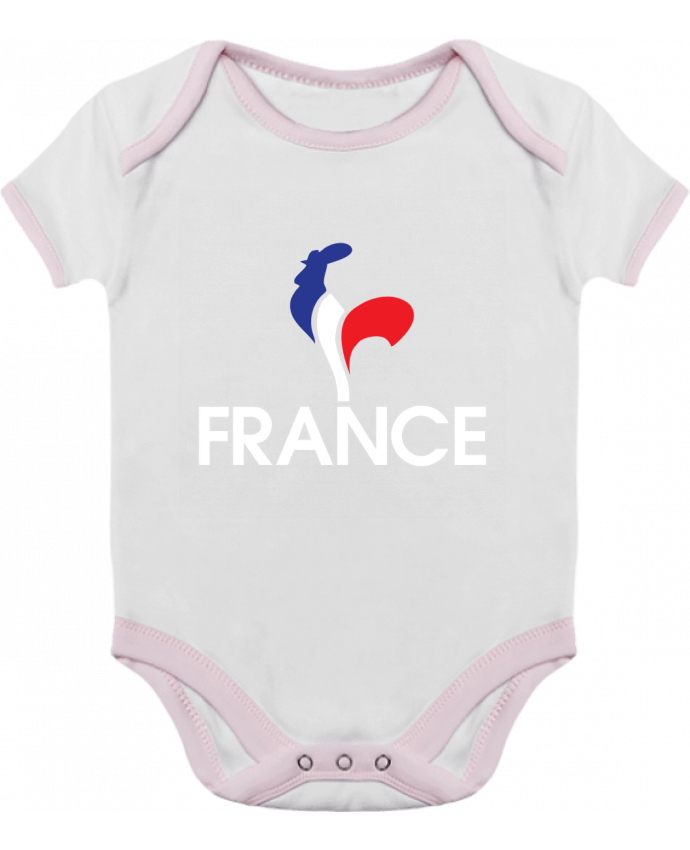 Body bébé manches contrastées France et Coq par Freeyourshirt.com