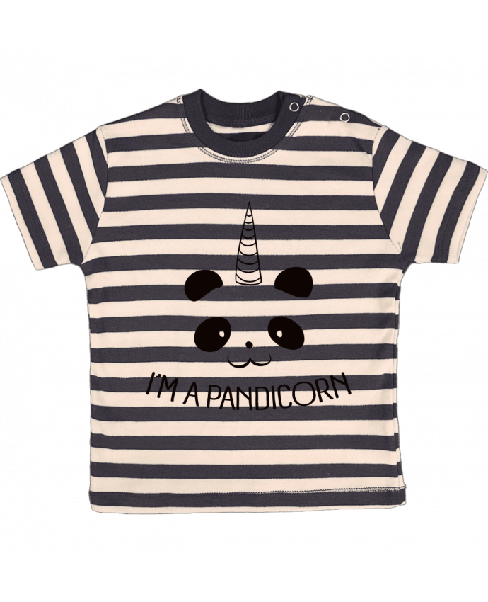 T-shirt baby with stripes I'm a Pandicorn by Freeyourshirt.com