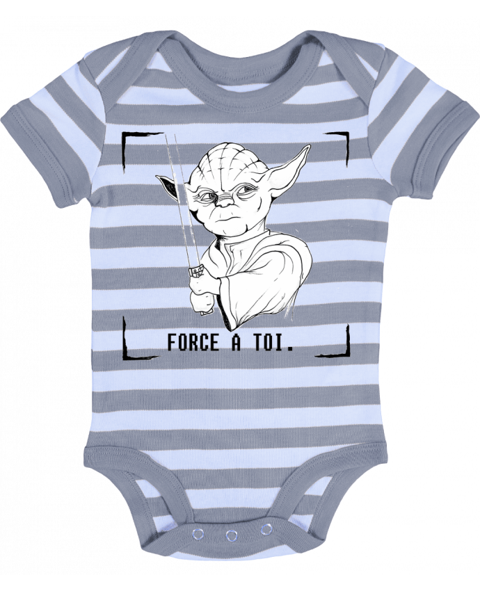 Baby Body striped Maître Yoda - Paulo Makesart