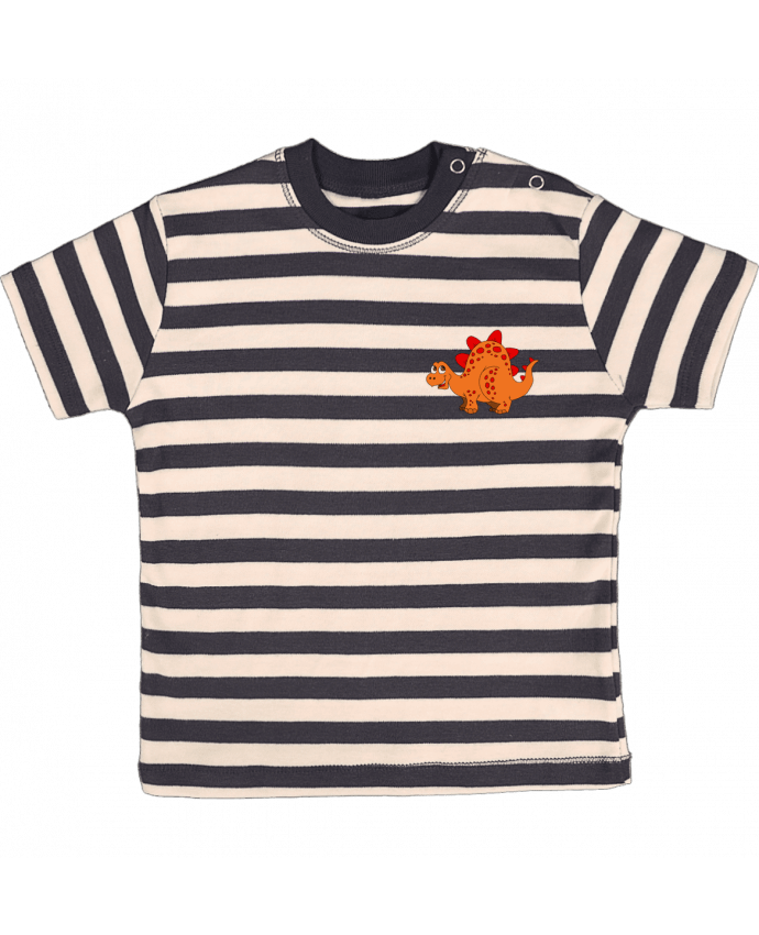 T-shirt baby with stripes Stégosaure by Celine