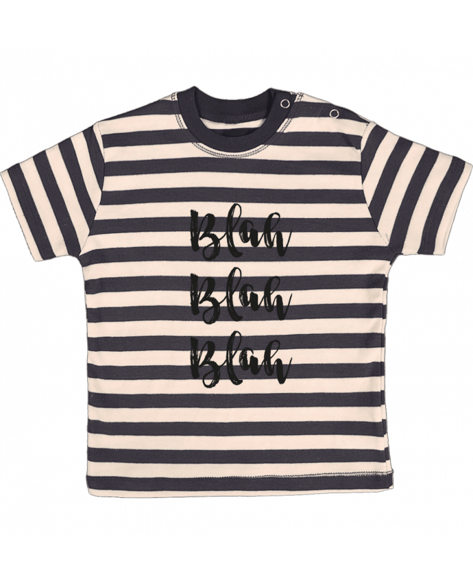 T-shirt baby with stripes Blah Blah Blah ! by tunetoo