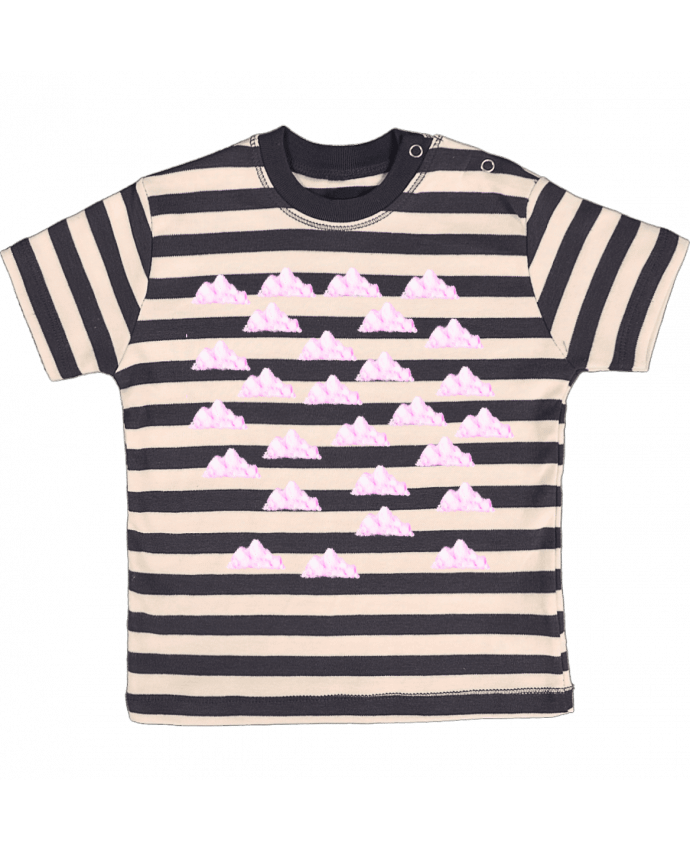 Tee-shirt bébé à rayures pink sky par Shooterz 