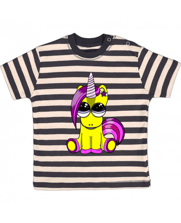 T-shirt baby with stripes bébé licorne by BOUTIQUE DU BARBU