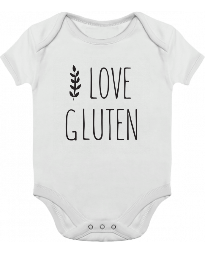 Body bébé manches contrastées I love gluten by Ruuud par Ruuud