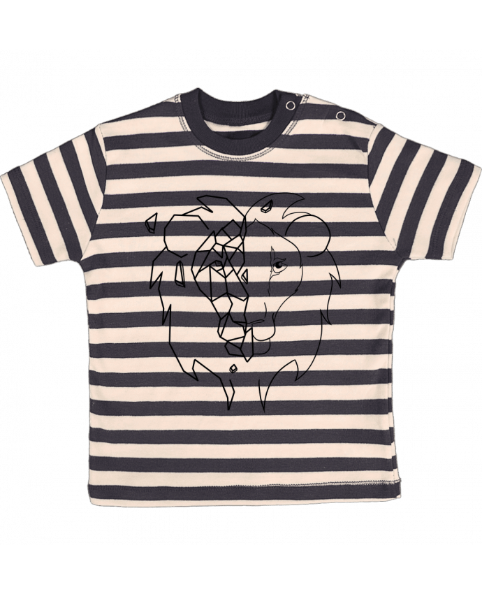 T-shirt baby with stripes Tete de lion stylisée by Tasca