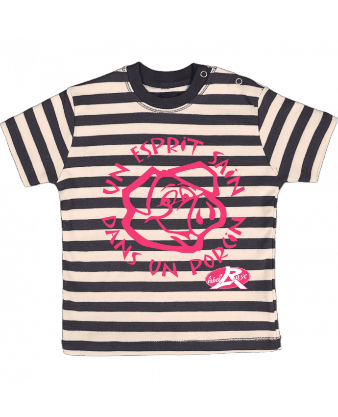 T-shirt baby with stripes un esprit sain dans un  porcin by LabelRose