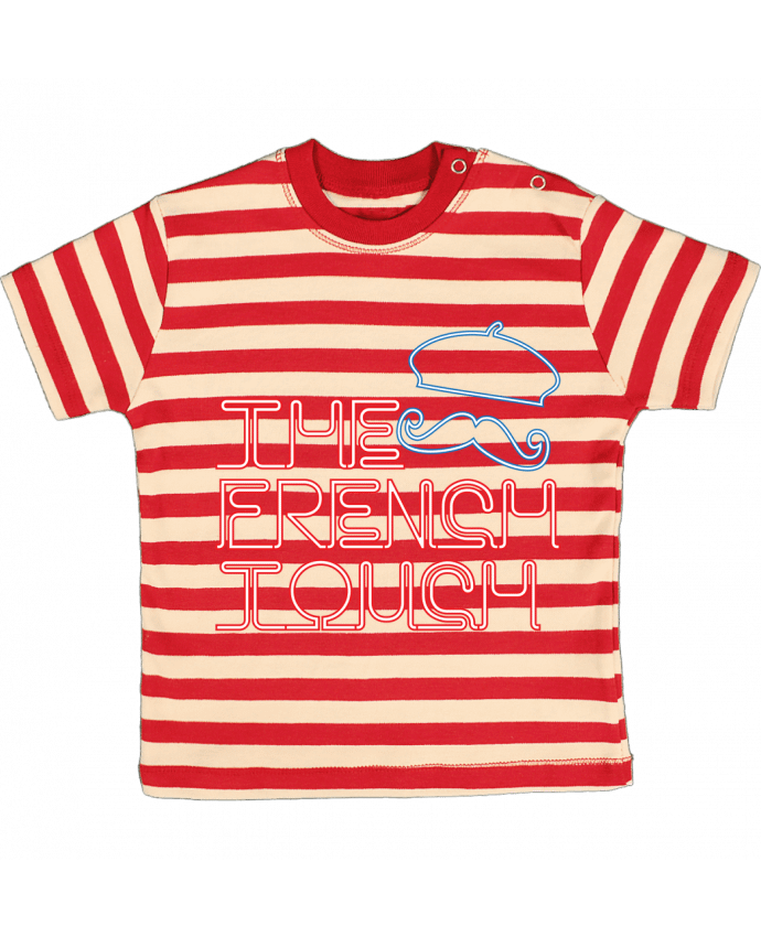 T-shirt baby with stripes The French Touch by Freeyourshirt.com