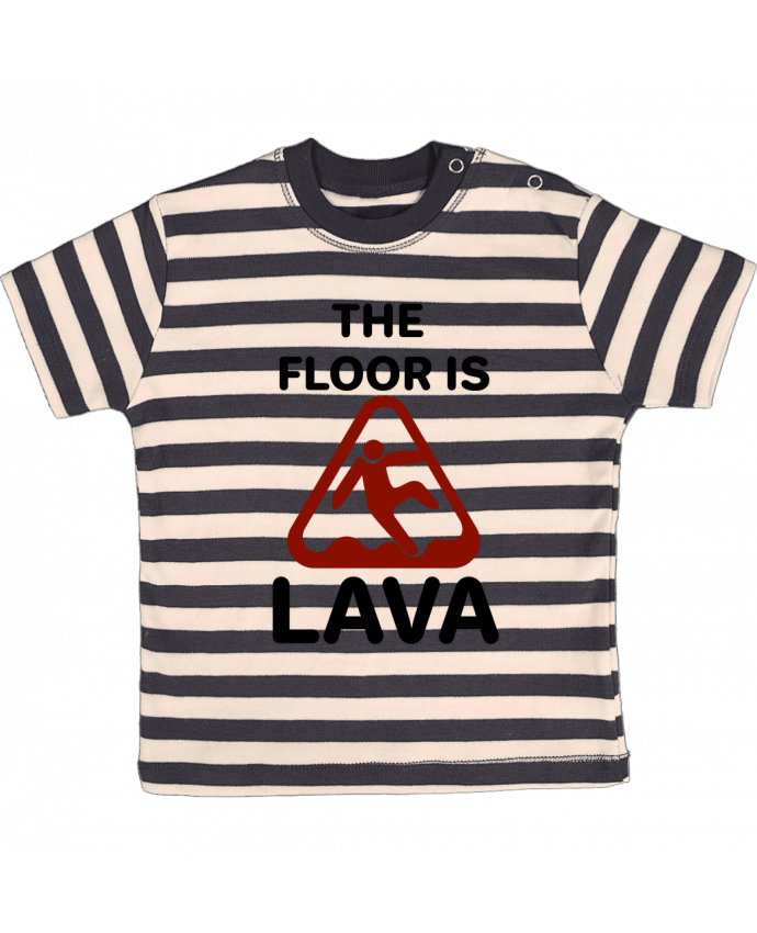 T-shirt baby with stripes The floor is lava by tunetoo