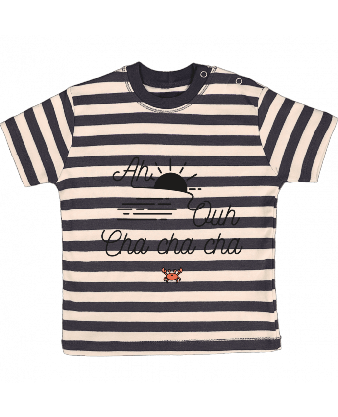 T-shirt baby with stripes Ah ouh cha cha cha by Folie douce