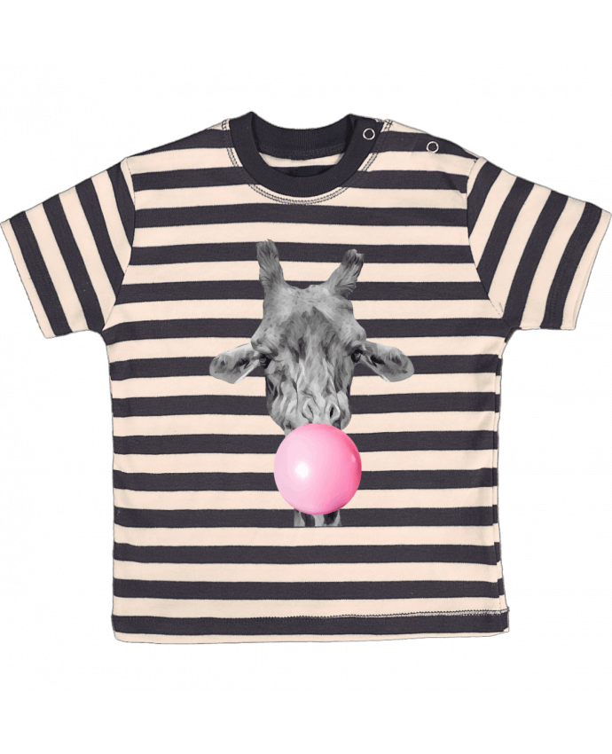 T-shirt baby with stripes Girafe bulle by justsayin