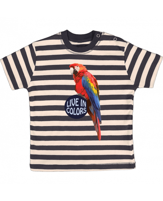 T-shirt baby with stripes Perroquet - Live in colors by justsayin