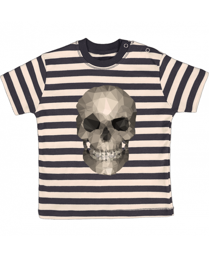 T-shirt baby with stripes Polygons skull by justsayin