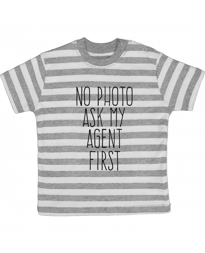 T-shirt baby with stripes No photo ask my agent by justsayin