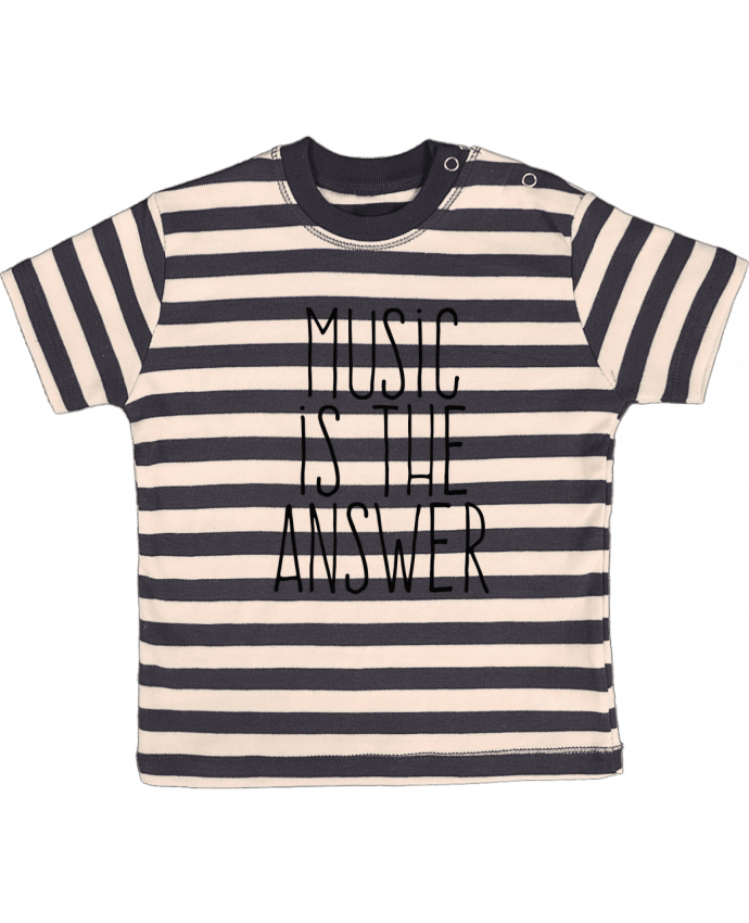 T-shirt baby with stripes Music is the answer by justsayin