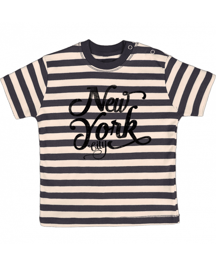 T-shirt baby with stripes New York City typographie by justsayin