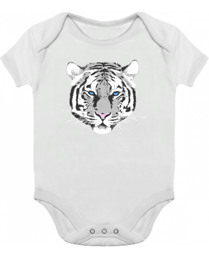 Body bébé manches contrastées Tigre blanc par justsayin