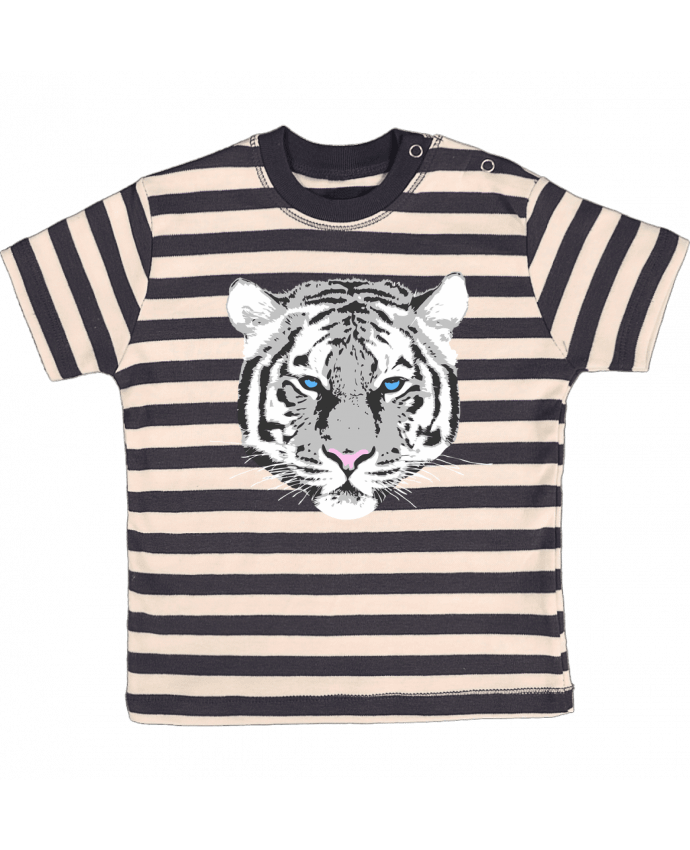 T-shirt baby with stripes Tigre blanc by justsayin