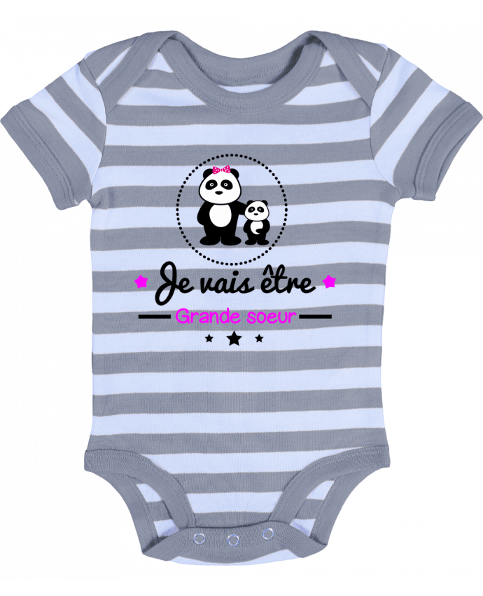 Baby Body striped Bientôt grande soeur - Future grande soeur - Benichan