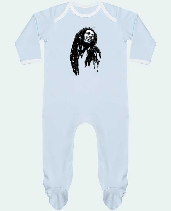 Baby Sleeper long sleeves Contrast Bob Marley by Graff4Art