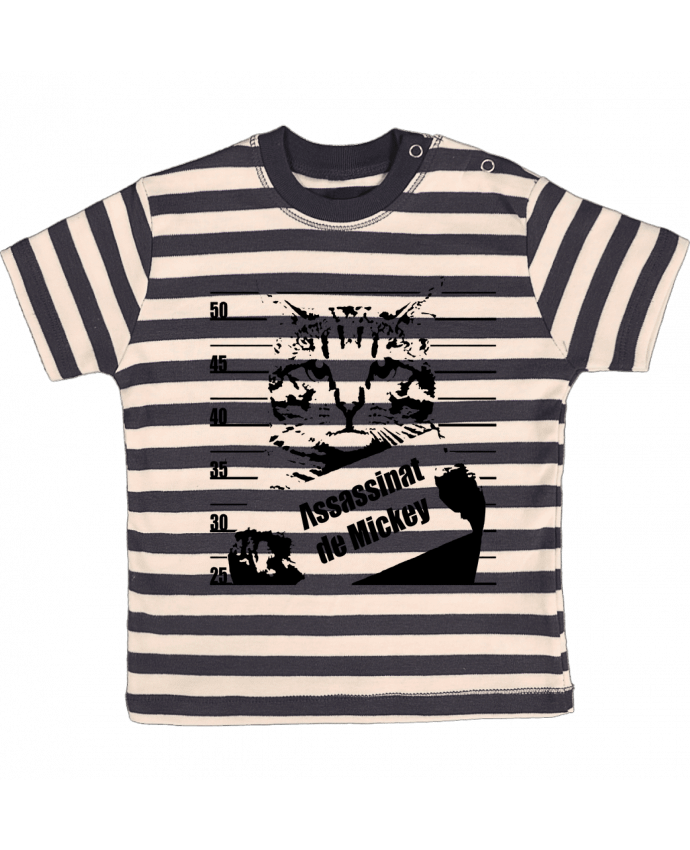 Camiseta Bebé a Rayas Chat wanted por Graff4Art