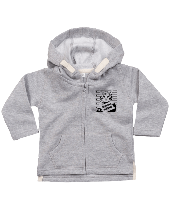 Hoddie with zip for baby Chat wanted by Graff4Art