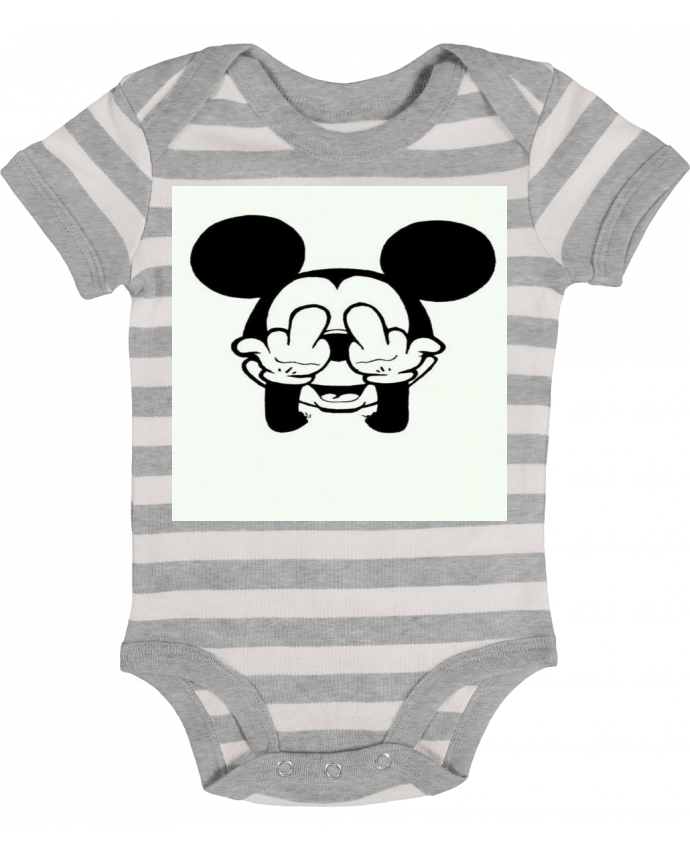 Baby Body striped Vetement mickey doigt d'honneur - Designer_TUNETOO