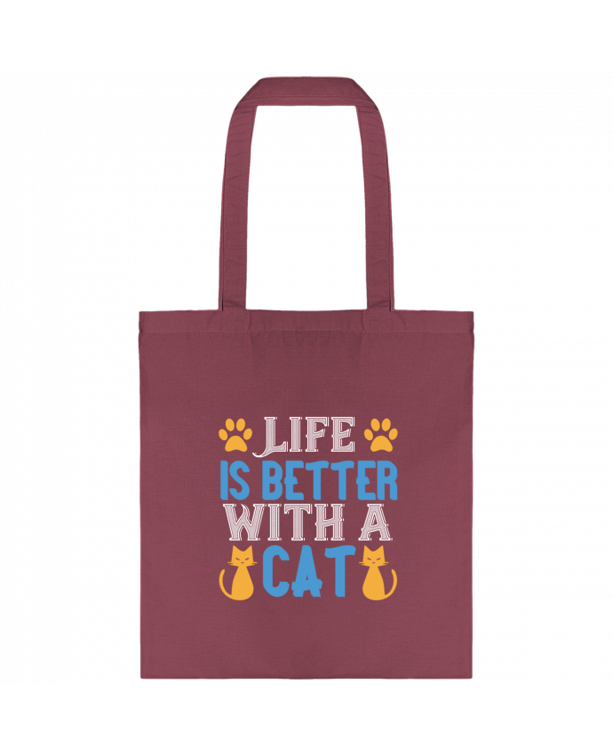 Tote-bag La vie est meilleure avec un chat par Boxsoo