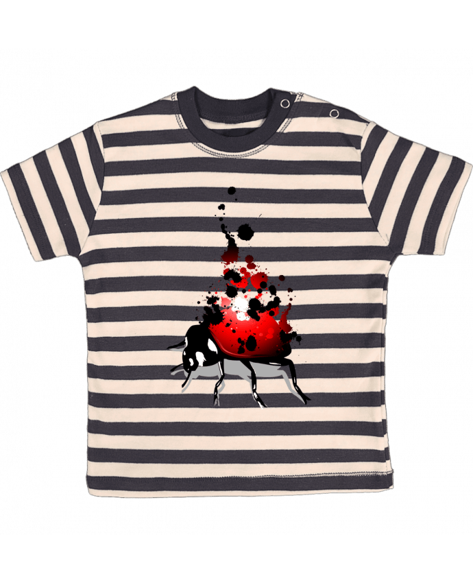 T-shirt baby with stripes coccinelle by Graff4Art