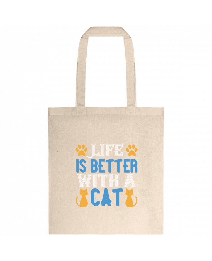 Tote-bag La vie est meilleure avec un chat par Boxsoo