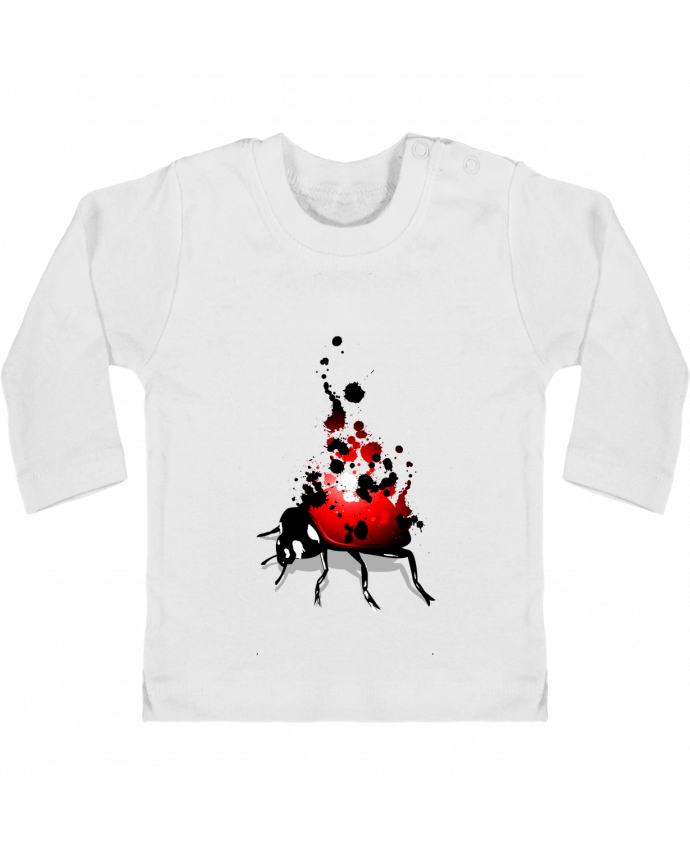 Baby T-shirt with press-studs long sleeve coccinelle manches longues du designer Graff4Art