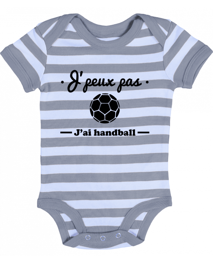 Baby Body striped J'peux pas j'ai handball ,  tee shirt handball, hand - Benichan