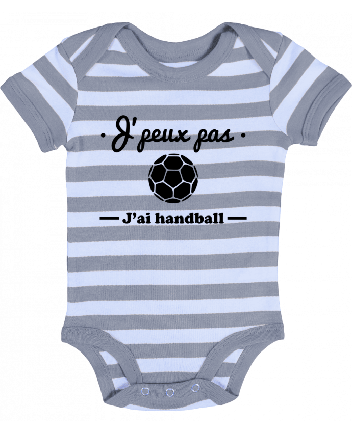 Body Bebé a Rayas J'peux pas j'ai handball ,  tee shirt handball, hand - Benichan