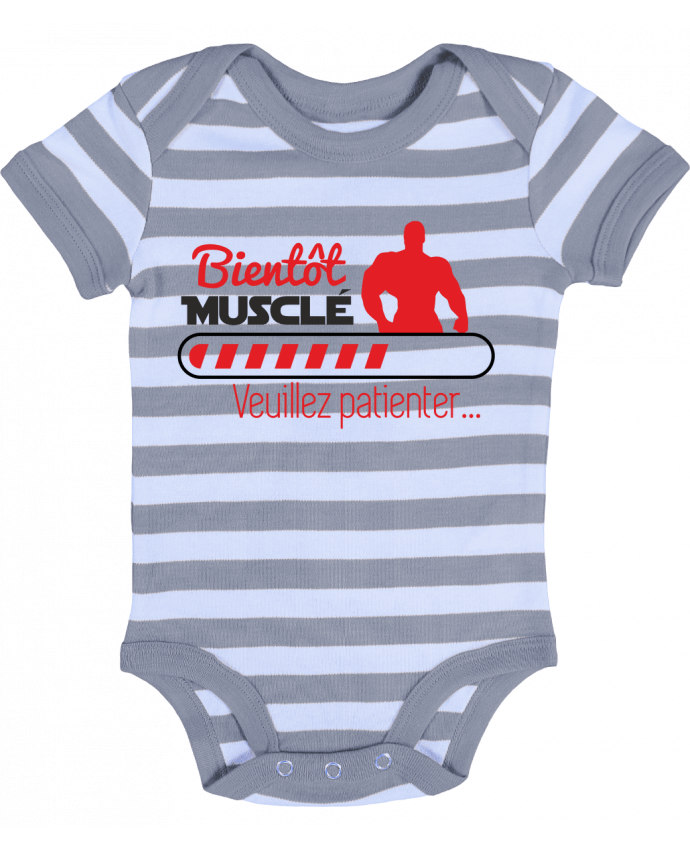 Baby Body striped Bientôt musclé, musculation, muscu, humour - Benichan