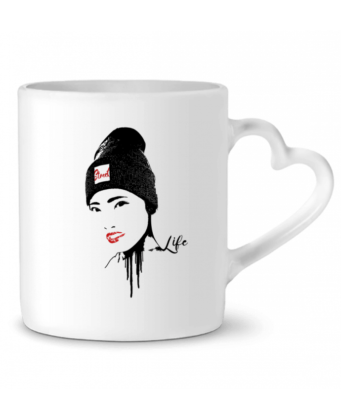 Mug coeur Geisha par Graff4Art