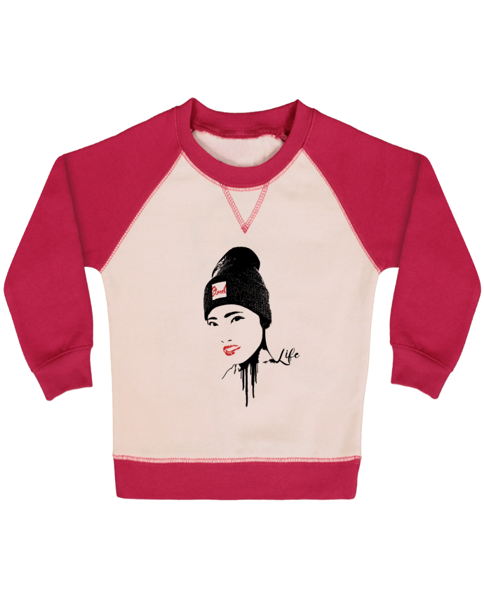 Sweatshirt Baby crew-neck sleeves contrast raglan Geisha by Graff4Art